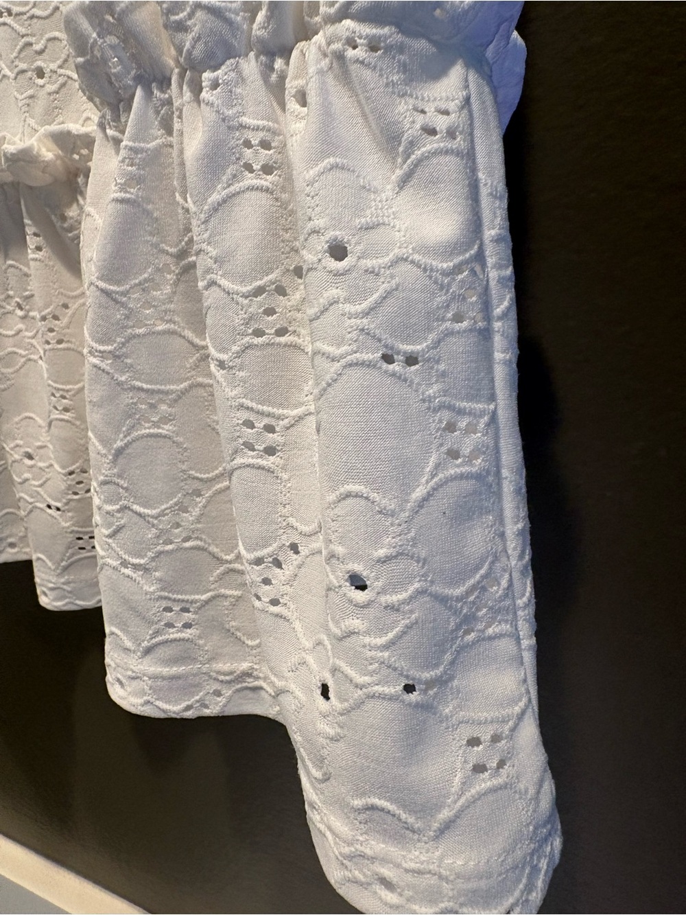 Michael Michael Kors White Eyelet Ruffle Shift Dress Size M Sleeveless Resort - Picture 7 of 10